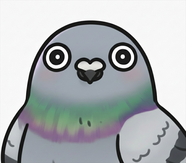 グウタラスタイル管理人のもやしをイメージしたハトのイラスト
